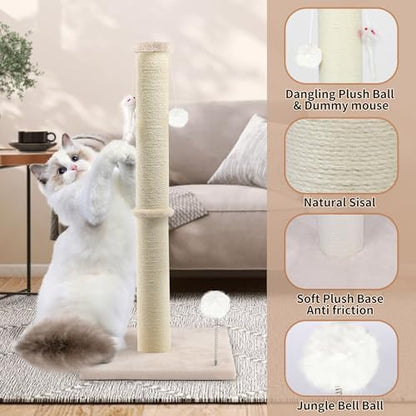 36 Inch Tall Cat Sisal Scratching Post - Image 2