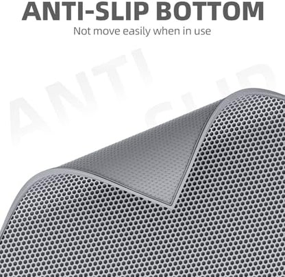 ESTHELLO Cat Litter Mat Honeycomb Double Layer Design 24’’ x 15’’ Gray - Image 6