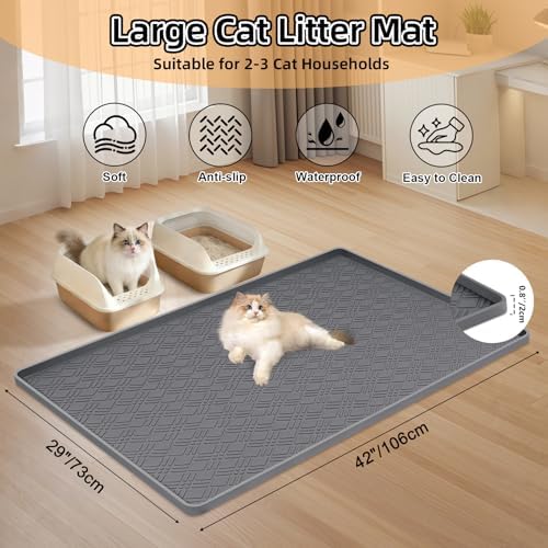 Silicone Cat Litter Mat 42" x 29" Cat Mat - Image 2