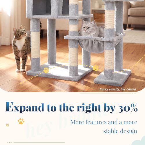 Hey-brother Cat Tree Tower, Wide Base, 5 Platforms - Image 3