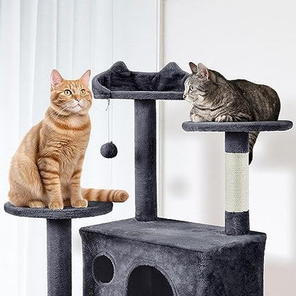 Yaheetech 80in XL Multi-Level Cat Tree, Double Caves, Sisal Posts - Image 6