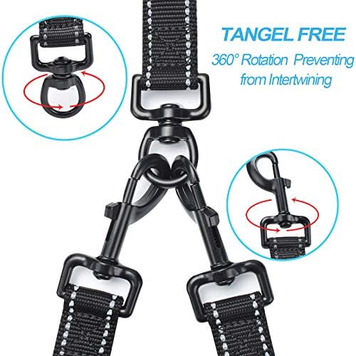 PetBonus Double Dog Leash, No Tangle Dual Leash, Reflective Walking Training - Image 2