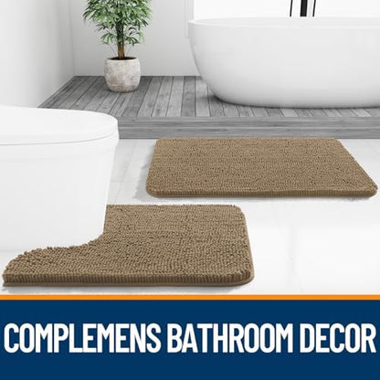 OLANLY Bathroom Runner Rugs 59x20, Extra Soft Absorbent Chenille Bath Rugs - Image 7