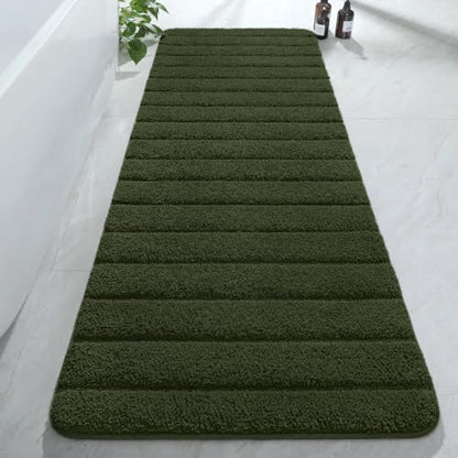 AROGAN Luxury Long Bathroom Runner Rugs 24x72 Inch Bath Rug, Olive Green by AROGANAREARUG