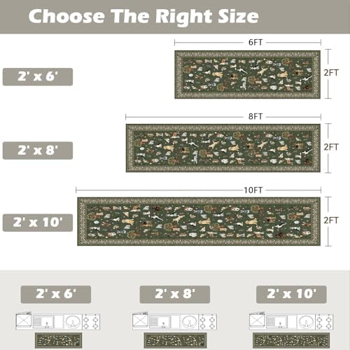 Dark Green Hallway Runner Rug 2x4 - Image 2