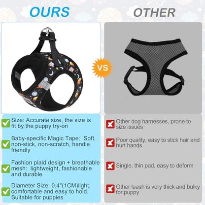 BEAUTYZOO Dog Harness Medium Sized and Leash Set, No Pull Pet Vest -Planet - Image 4