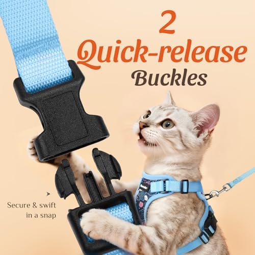 Dooradar Cat Harness and Leash Set, Adjustable and Escape Proof - Image 4