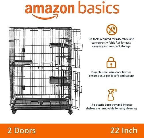 Amazon Basics Large 3-Tier Cat Cage Playpen - Image 2