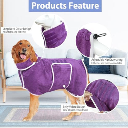 Dog Bathrobe Towel Dog Drying Coat - Image 2