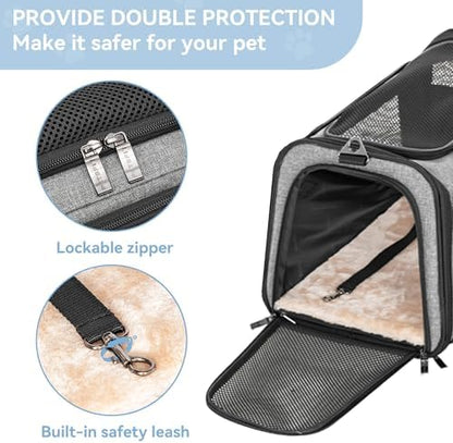 Petsfit 19"X12" X12" Expandable Pet Carrier, Square Expansion Reduces Pet - Image 4