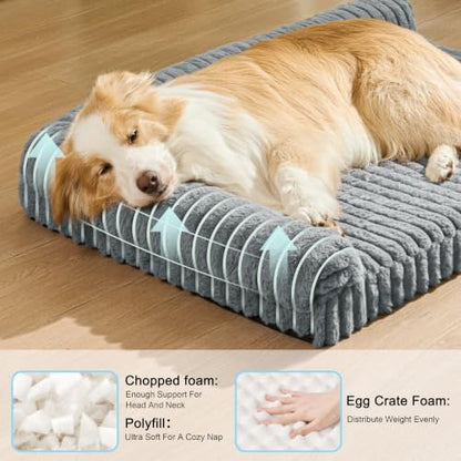Orthopedic Large Dog Bed Furry Pet Bed, Washable Cover 36''X24'' - Image 4
