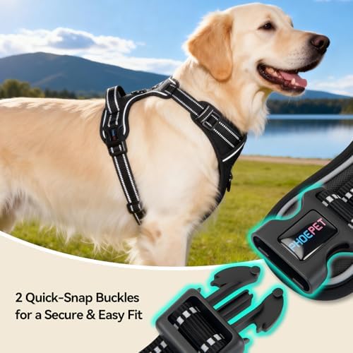 PHOEPET Reflective Dog Harness No Pull Large Breed Vest - Image 7