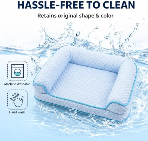 Cooling Cat Bed with Thick Egg-Crate Foam Support, Non-Toxic Cooling Sofa - Image 3