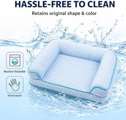 Cooling Cat Bed with Thick Egg-Crate Foam Support, Non-Toxic Cooling Sofa - Image 3