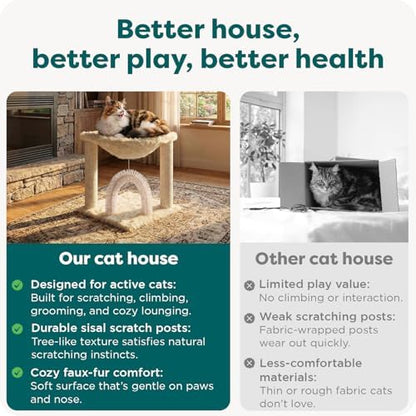 FurHaven 17.3" Tall Cat Scratching Post Tower - Image 6