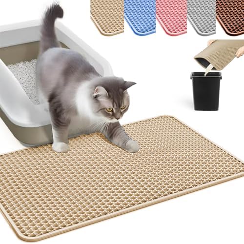 Cat Litter Mat, Honeycomb Double Layer Litter Trapping Mat by HCY%26WLD