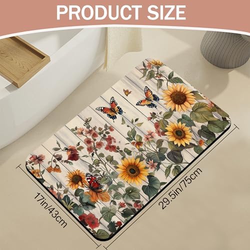 Vintage Flower Bathroom Rugs, Bath Mats - Image 2