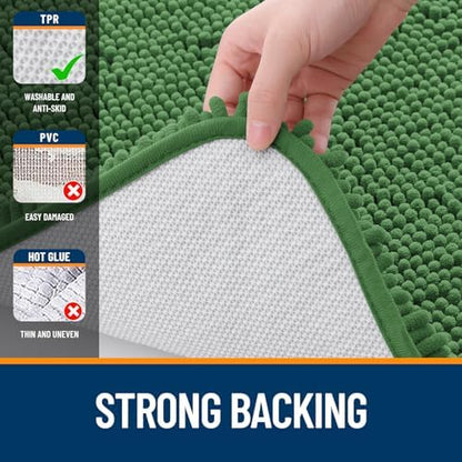 OLANLY Bathroom Runner Rugs 47x20, Extra Soft Absorbent Chenille Bath Rugs - Image 6