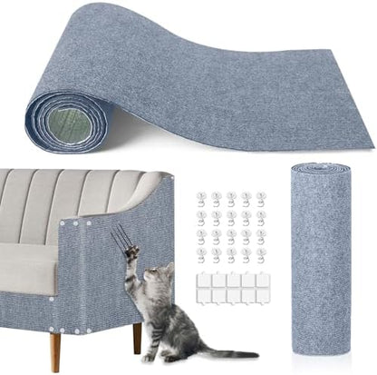 Cat Scratching Mat, 118.5"x15.9" Trimmable Self-Adhesive Cat Scratch Carpet by TEBANTY
