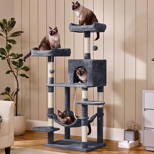 Yaheetech 59in Cat Tree for Large Cats, Condo Tower - Image 2