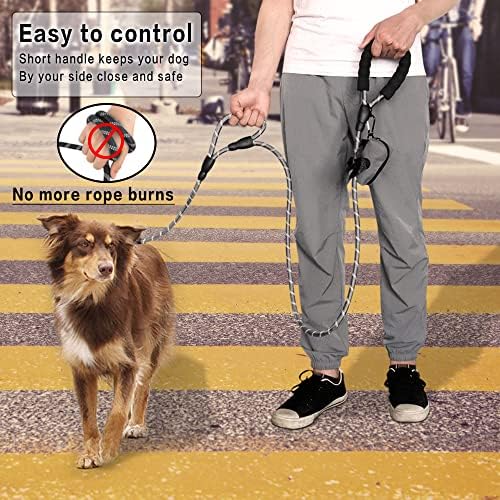 Plutus Pet Rope Dog Leash 6ft Long, Heavy Duty, Reflective Double Handle Leash - Image 3