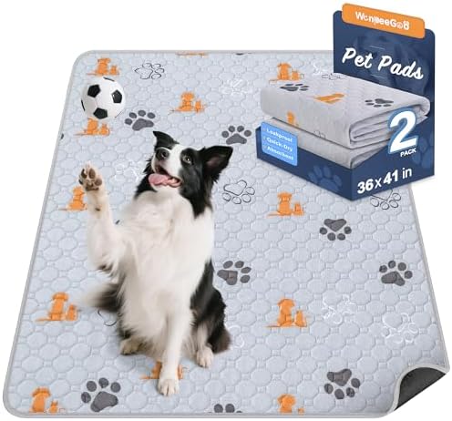 WanpeeGoo Washable Pee Pads for Dogs, Waterproof, 36 x 41 in, 2 Pack by WanpeeGoo