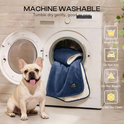 Luciphia Waterproof Pet Blanket, Washable Reversible Sherpa Fleece Throw - Image 6