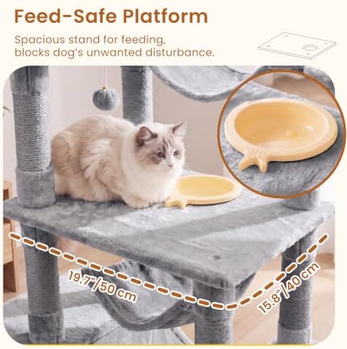 Heybly Tall Cat Tree 78-inch Multi-Level Cat Tower - Image 3