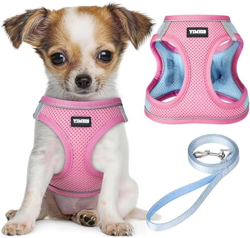 No Pull Dog Puppy Harness and Leash Set Reflective Mesh Vest Large by YIMEIS