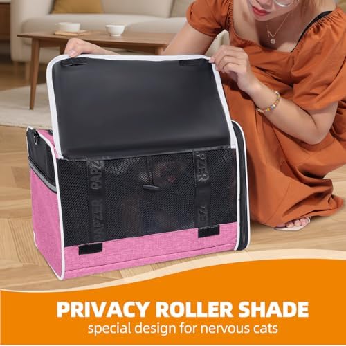 Cat Carrier for Travel, Soft-Sided, Top Loading, Privacy Curtain, to 20 lbs - Image 3