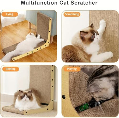 KVV Cat Scratcher, 23.6 Inch L Shaped Cat Scratch Pad - Image 4