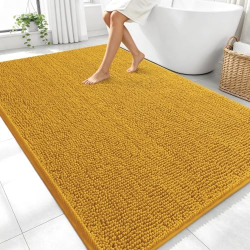 OLANLY Large Bathroom Rugs 70x46, Extra Soft Absorbent Chenille Bath Rugs by OLANLY