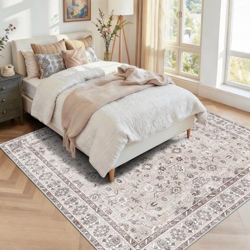5x5 Square Rug Washable for Living Room Bedroom Dining Room Home Office Entryway - Image 2