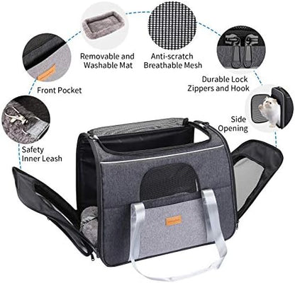 Morpilot Top and Side Expandable Cat Carrier, Collapsible Soft-Sided Pet Carrier - Image 4