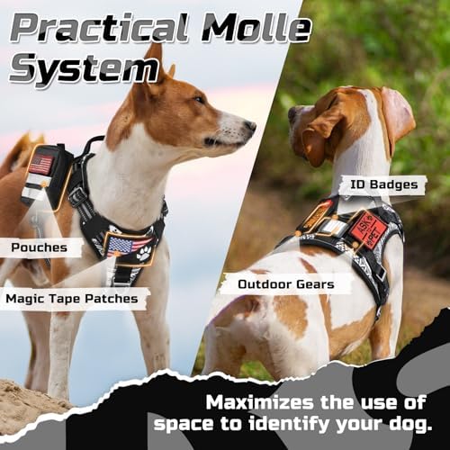 rabbitgoo Tactical Dog Harness for X-Large, No Pull Military Service Vest - Image 4