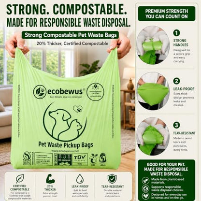 Certified Compostable Pet Waste Disposal Bag Plant-Based Cat Litter Poop Waste - Image 7