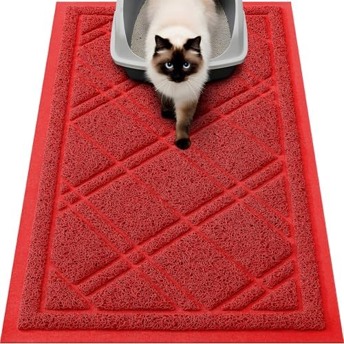 Smiry Cat Litter Box Mat 30x17, Non-Slip Water Resistant Litter Trapping Mat by Smiry