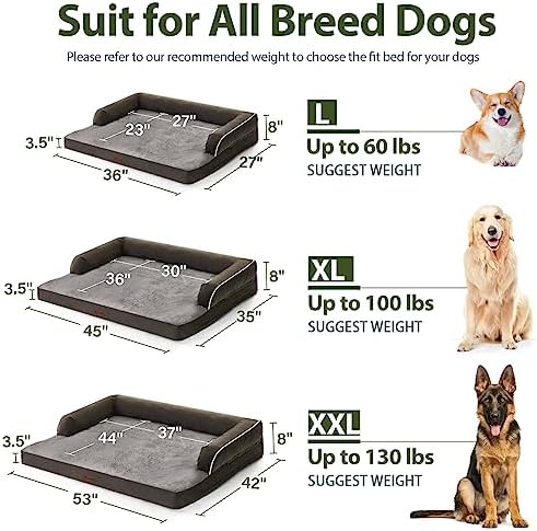 Orthopedic Dog Bed for Extra Large Dogs, Dark Green - Image 6