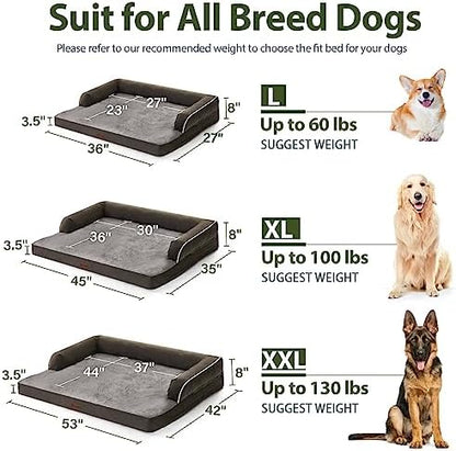 Orthopedic Dog Bed for Extra Large Dogs, Dark Green - Image 6