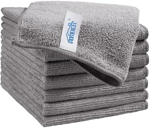 HOMEXCEL 8PK Microfiber Cleaning Cloth, Cleaning Rags by HOMEXCEL