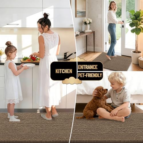 OLANLY Thick Chenille Bathroom Runner Rugs 44x24, Absorbent Bath Mat - Image 6