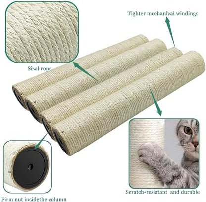 4PCS Cat Scratching Post Replacement, 15.7in Cat Tree Parts - Image 4