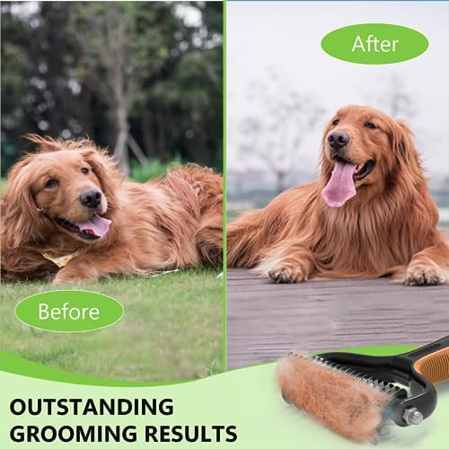 Staltwo Deshedding Dog Brush for Shedding, Undercoat Rake for Dog&Cat - Image 2