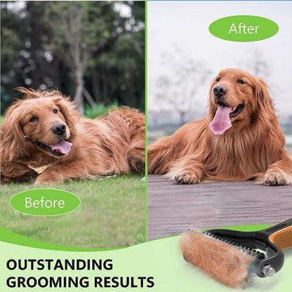 Staltwo Deshedding Dog Brush for Shedding, Undercoat Rake for Dog&Cat - Image 2