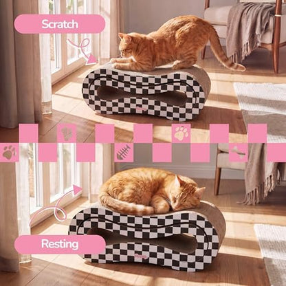 Suvi 26" Modern Cardboard Infinity 2-in-1 Lounge Bed Cat Scratcher - Image 6