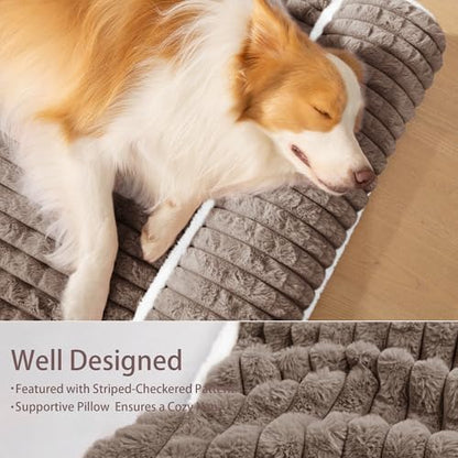 Orthopedic Large Dog Bed Pillow Pet Sofa Bed 36''X24'' Taupe - Image 5