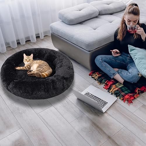 Dog Bed for Small Medium Large Dogs, 20 inch Calming Dogs Bed, Washable-Round - Image 5