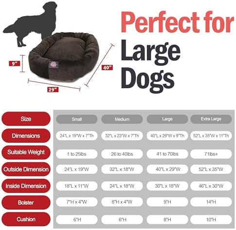 Majestic Pet Micro Velvet Dog Bed, 40 Inch Large - Image 3