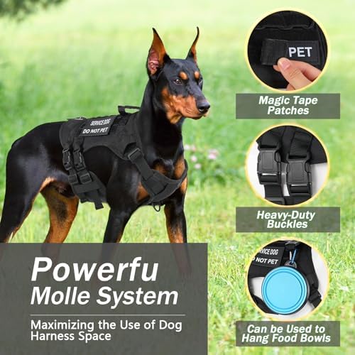 No Pull Tactical Dog Harness Medium Sized Dog, Service Dog Vest - Image 3
