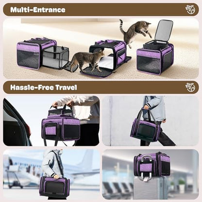 Top and 2 Sides Expandable Pet Carrier 17x11x9.5 TSA Airline Approved - Image 6
